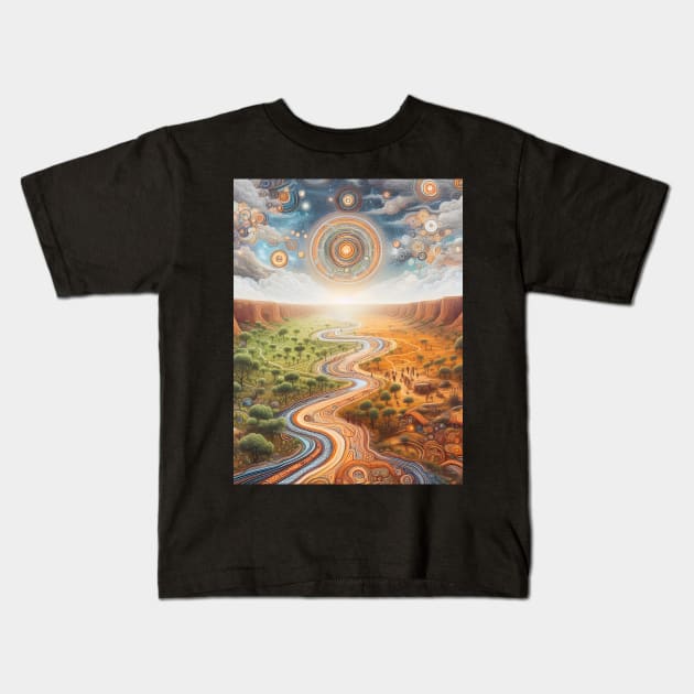 Explore the Cultural Depth: Australian Aboriginal Art and Unique Visual Traditions Kids T-Shirt by insaneLEDP